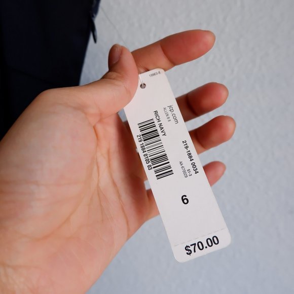 NWT Navy Dress Ruffle & Front Slit - Picture 6 of 8